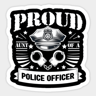 Proud Aunt Of A Police Officer - Thin Blue Line Auntie Sticker